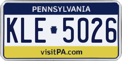 PA license plate KLE5026