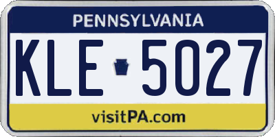 PA license plate KLE5027