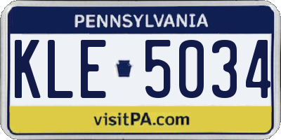PA license plate KLE5034