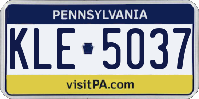 PA license plate KLE5037
