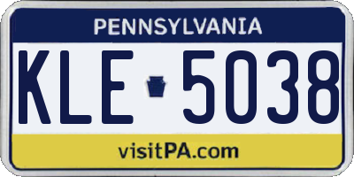 PA license plate KLE5038