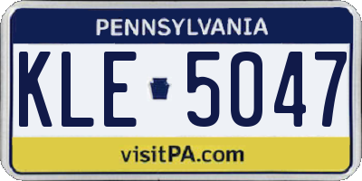 PA license plate KLE5047