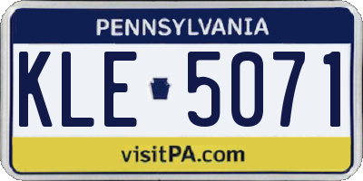 PA license plate KLE5071