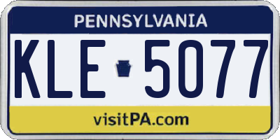 PA license plate KLE5077