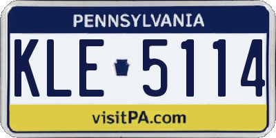 PA license plate KLE5114