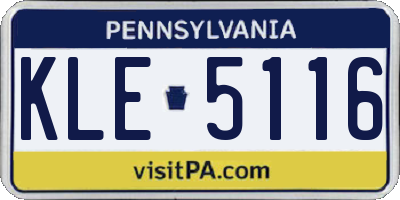 PA license plate KLE5116
