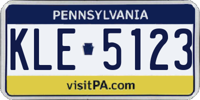 PA license plate KLE5123