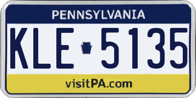 PA license plate KLE5135