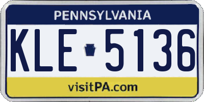 PA license plate KLE5136