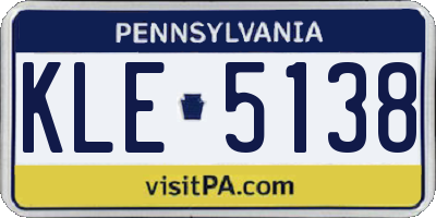 PA license plate KLE5138