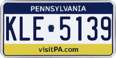PA license plate KLE5139