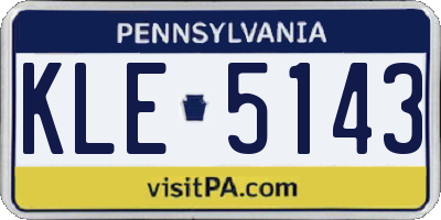 PA license plate KLE5143