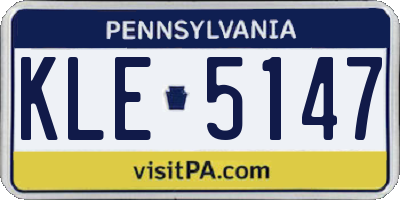 PA license plate KLE5147