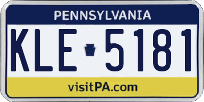 PA license plate KLE5181