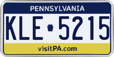 PA license plate KLE5215