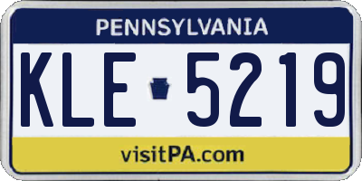 PA license plate KLE5219