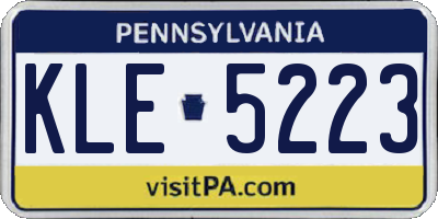 PA license plate KLE5223