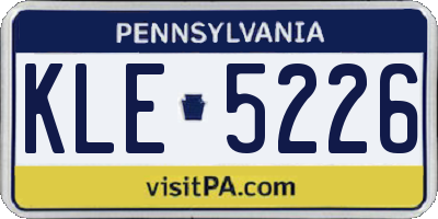 PA license plate KLE5226