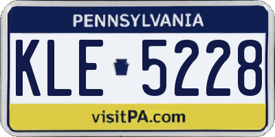 PA license plate KLE5228