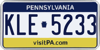 PA license plate KLE5233