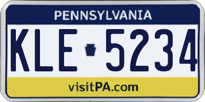 PA license plate KLE5234