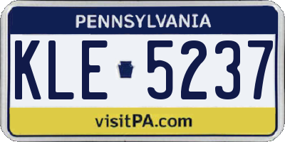 PA license plate KLE5237