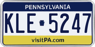 PA license plate KLE5247