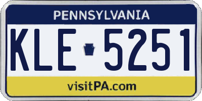 PA license plate KLE5251