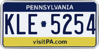 PA license plate KLE5254