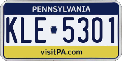 PA license plate KLE5301