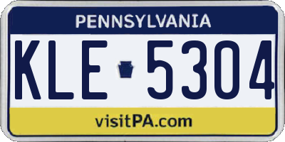 PA license plate KLE5304