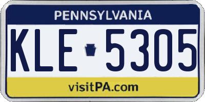 PA license plate KLE5305