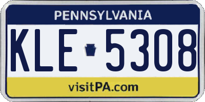 PA license plate KLE5308