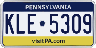 PA license plate KLE5309