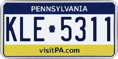 PA license plate KLE5311