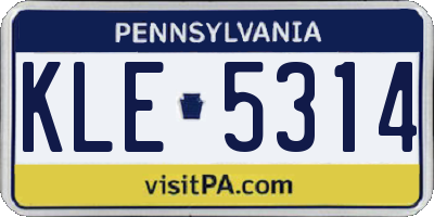 PA license plate KLE5314