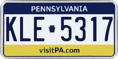 PA license plate KLE5317
