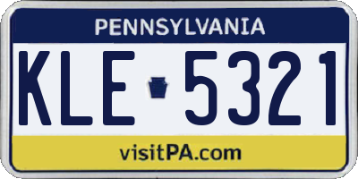 PA license plate KLE5321