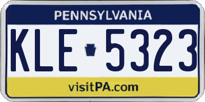 PA license plate KLE5323