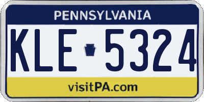 PA license plate KLE5324