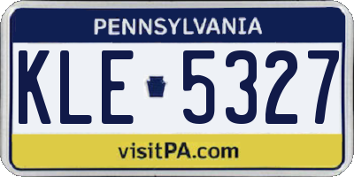 PA license plate KLE5327