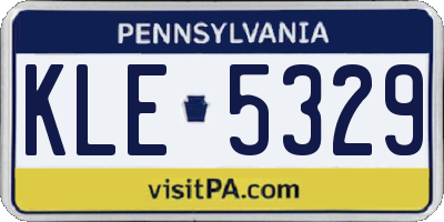 PA license plate KLE5329