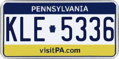 PA license plate KLE5336