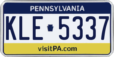 PA license plate KLE5337