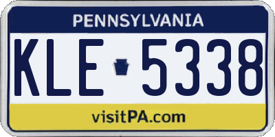 PA license plate KLE5338