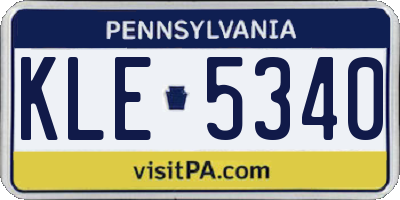 PA license plate KLE5340