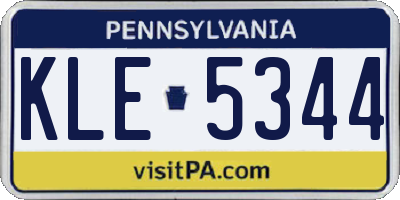 PA license plate KLE5344