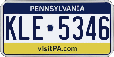PA license plate KLE5346