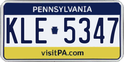 PA license plate KLE5347