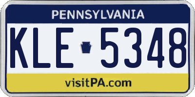 PA license plate KLE5348